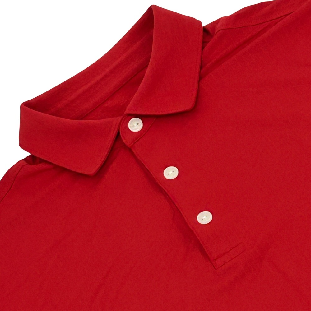 IBKUL Polo Shirt Mens Medium Red Short Sleeve UPF 50+ Cooling Performance Golf
